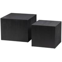 WOOOD Vierkante Bijzettafel 'Sanne' Set van 2 stuks, kleur zwart - thumbnail