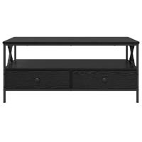 Salontafel Zwart eiken 100 x 51 x 45 cm Bewerkt hout - thumbnail