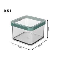 Rotho LOFT Bewaardoos 10x10x7.2 cm 0.5L Mistletoe Groen/Transparant - thumbnail