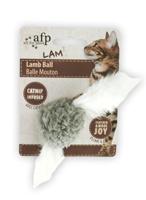 Afp lamb ball lamswol met veren vogel geluid en catnip assorti - thumbnail