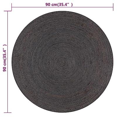 VidaXL Vloerkleed handgemaakt rond 90 cm jute donkergrijs