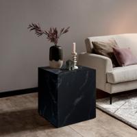 Artistiq Bijzettafel 'Marlenne' Marmerlook, 45 x 45cm, kleur Zwart - thumbnail