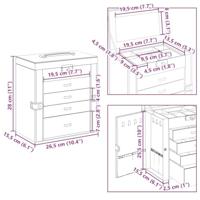 VidaXL Sieradendoosje 5-laags met spiegel afsluitbaar wit - thumbnail