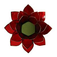 Lotus Sfeerlicht Rood 1e Chakra Goudrand - thumbnail