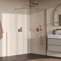 BRAUER Orion inloopdouche helder glas 120x200 incl. glascoating Geborsteld Koper PVD - thumbnail