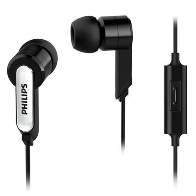 Hoofdtelefoon met microfoon Philips Zwart Siliconen