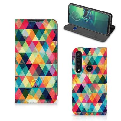 Motorola G8 Plus | Hoesje met Magneet | Geruit