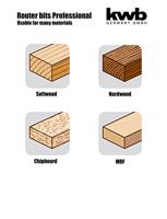 kwb 754620 Groeffrees Werklengte 20 mm Schachtdiameter 6 mm - thumbnail