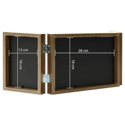 VidaXL Fotolijst drieluik 28x18 cm+2x(13x18 cm) lichtbruin
