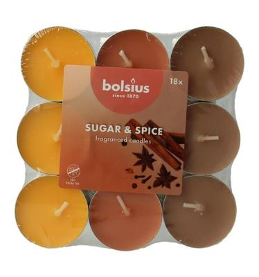 Bolsius Geurtheelicht multi colour brick 18 sugar & spice 18 Stuks