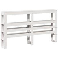 Bedframe met hoofdbord massief grenenhout wit 120x190 cm - thumbnail