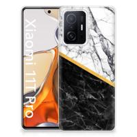 Xiaomi 11T | 11T Pro | TPU | Siliconen hoesje | Marmer Wit Zwart - Origineel Cadeau Man - thumbnail
