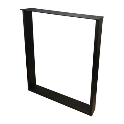 Stalen U bureaupoot zwart 60 bij 8 cm en hoogte 72 cm (2 x 8 cm)