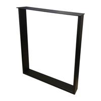 Stalen U bureaupoot zwart 60 bij 8 cm en hoogte 72 cm (2 x 8 cm) - thumbnail