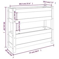 Plantenbak 77x25x66 cm massief grenenhout grijs - thumbnail