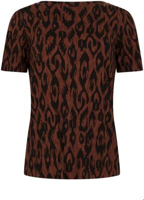Tramontana T-shirt met all over print bruin/zwart