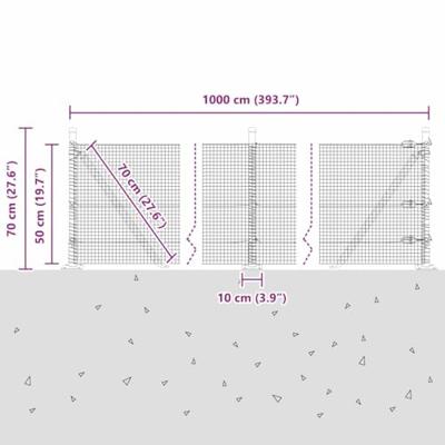 VidaXL Afrasteringspaal groen 10 x 0,5 m (16 x 16 mm gaas) staal