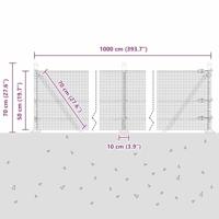 VidaXL Afrasteringspaal zilver 10 x 0,5 m (16 x 16 mm gaas) staal - thumbnail