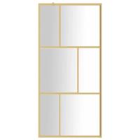 Inloopdouchewand transparant 90x195 cm ESG-glas goudkleurig - thumbnail