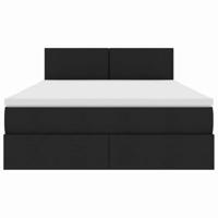Opbergbed met matras met matras Zwart 140 x 190 cm Bewerkt hout - thumbnail