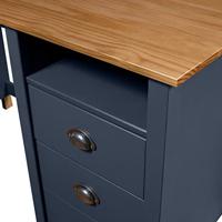 VidaXL Bureau hill 3 lades 120x50x74 cm massief grenenhout grijs - thumbnail