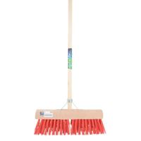 MM Eurotool Gemeentebezem 45cm kunstvezel rood mmsteel 140cm stokhoud - thumbnail