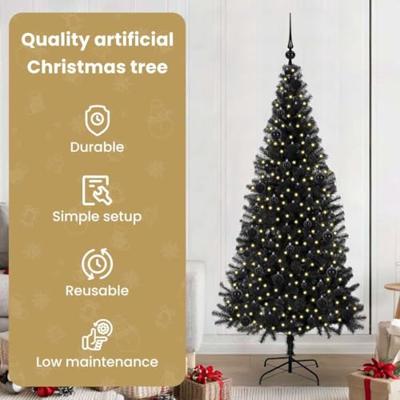 VidaXL Kerstboom met 300 led met standaard zwart 180 cm pvc VidaXL Kerstboom met 300 led met standaard zwart 180 cm pvc