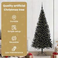 VidaXL Kerstboom met 300 led met standaard zwart 180 cm pvc - thumbnail