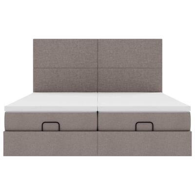 Ottoman bed met matrassen 180x200cm stof taupe