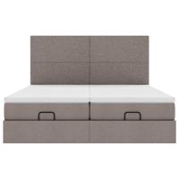 Ottoman bed met matrassen 180x200cm stof taupe - thumbnail