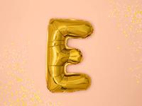 Folieballon Goud Letter &apos;E&apos; - 35cm - thumbnail