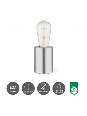 Light depot - tafellamp Dry 10 rond - mat staal - Outlet
