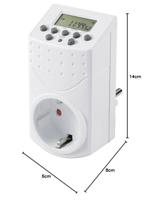 Basetech 1528580 Stopcontact-schakelklok Digitaal Weekprogramma 1800 W IP20 Countdown-functie, Toevalsfunctie - thumbnail