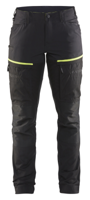 Blåkläder Servicewerkbroek met stretch voor dames 71661845 | Zwart/High-Vis Geel | Maat 34 - 7330509800010 - thumbnail