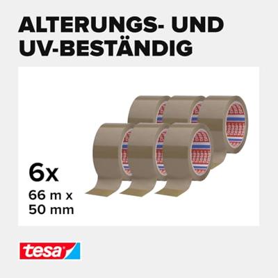 tesa 04195-00001-04 Verpakkingstape tesapack Bruin (l x b) 66 m x 50 mm 6 rol/rollen