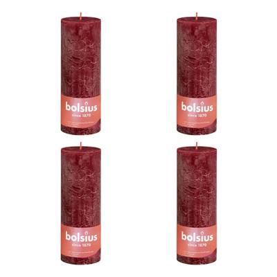 Bolsius rustiek stompkaars 190/68 velvet red a4