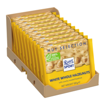 Ritter sport wit hele hazelnoot tablet 100gr | 10 stuks - thumbnail