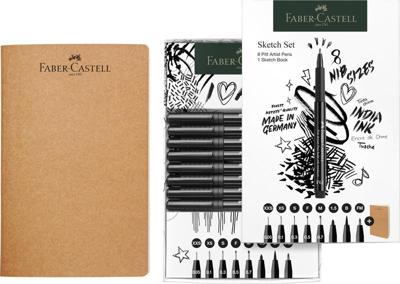 Faber Castell Tekenset - 8x pitt artist pen zwart