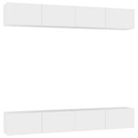 Tv-meubelen 4 st 100x30x30 cm bewerkt hout wit - thumbnail