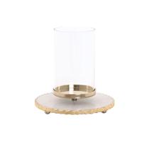 Kaarshouder Home ESPRIT Wit Gouden Kristal Marmer 25 x 25 x 27 cm - thumbnail