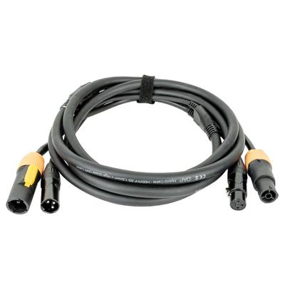 DAP FP22 Pro Power True & 3p XLR stroom & DMX combikabel 1,5m DAP FP22 Pro Power True & 3p XLR stroom & DMX combikabel 1,5m