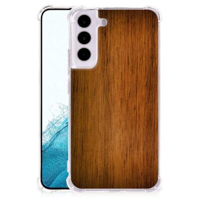 Samsung Galaxy S22 Stevig Telefoonhoesje Donker Hout Samsung Galaxy S22 Stevig Telefoonhoesje Donker Hout