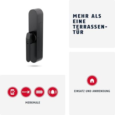 Terrasdeur veiligheidsslot - ABUS - WINTECTO One FCA4100 BK - SmartX technologie, 3D alarmsensor