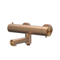 Badthermostaatkraan IVY Concord Opbouw Omstel Met Draaibare Baduitloop Met Omstel RVS316 Geborsteld Mat Koper PVD - thumbnail