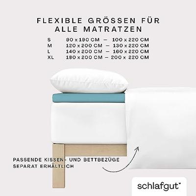 Schlafgut Schlafgut Pure Jersey Topper Hoeslaken S - 90x190 - 100x220 467 Petrol Mid - thumbnail