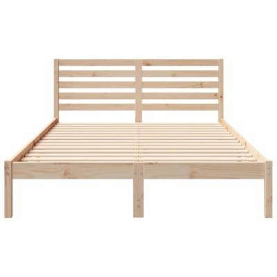 Bedframe met hoofdeinde Bruin 140 x 220 cm Massief grenenhout