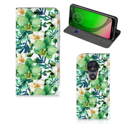 Motorola Moto G7 Play Smart Cover Orchidee Groen Motorola Moto G7 Play Smart Cover Orchidee Groen
