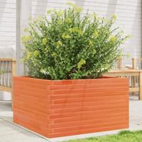 Plantenbak 80x80x45,5 cm massief grenenhout wasbruin - thumbnail