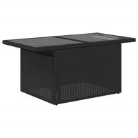 6-delige Loungeset met kussens poly rattan zwart - thumbnail