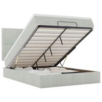 Ottoman bed met matrassen 140x200cm fluweel lichtgrijs - thumbnail